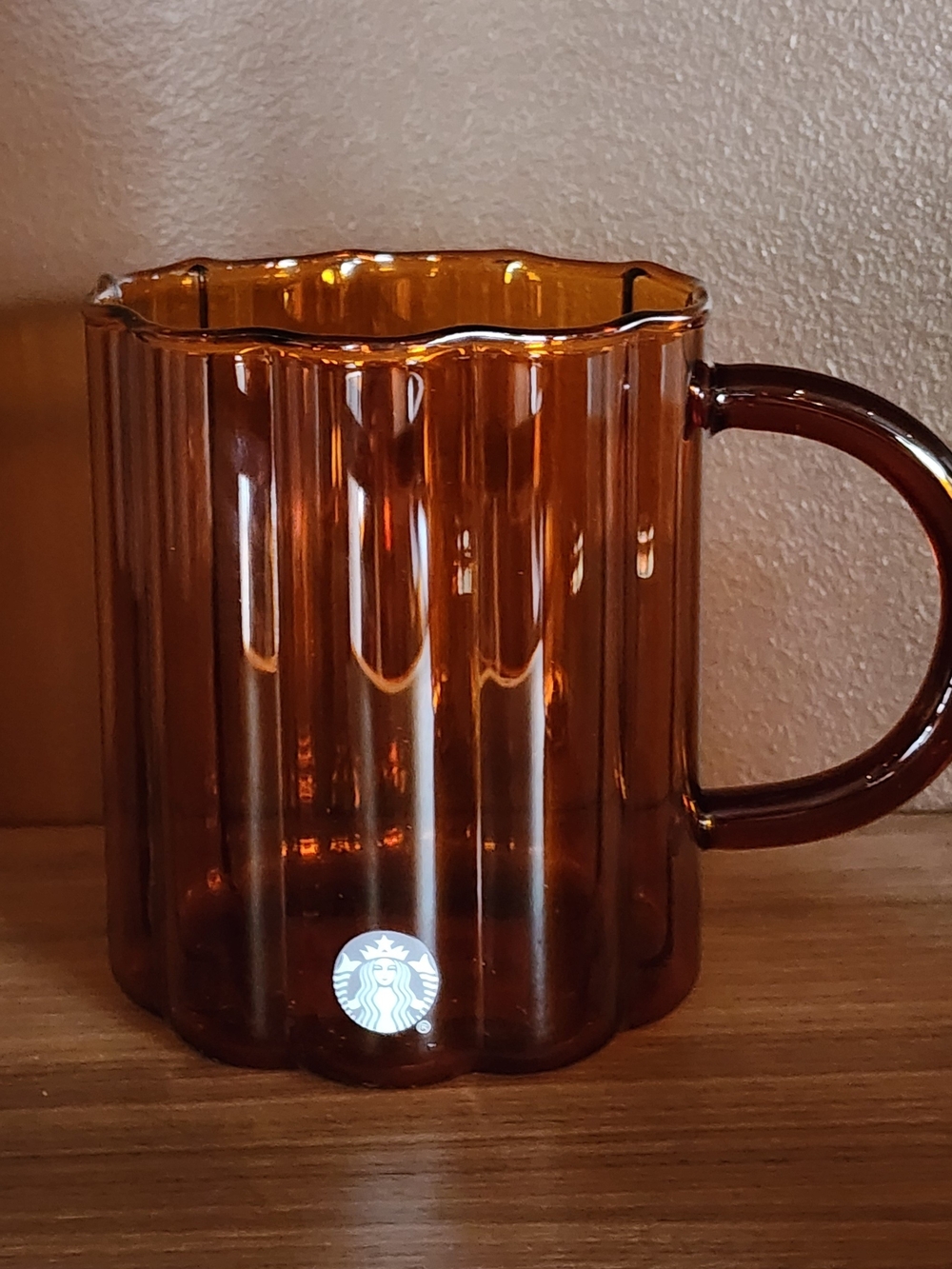 Fall 2026 Starbucks Amber Ribbed Glass Mug — Limited Release